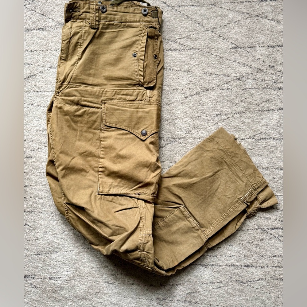 RRL Double RL Tan, utility style. 8 pocket cargo Pants 34/34 - Picture 12 of 16